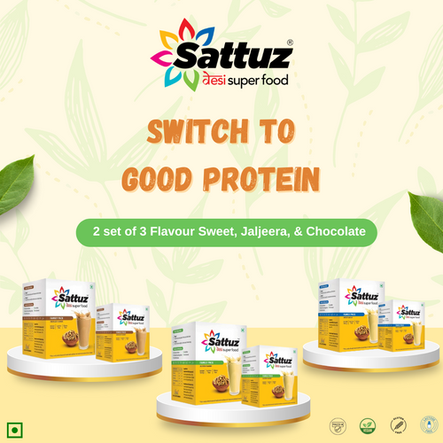 2 Sets of 3 Flavors each Sweet, Jaljeera, and Chocolate (Best Selling) - Sattuz