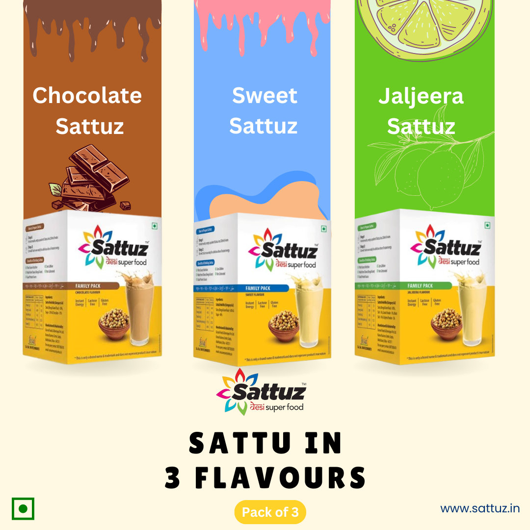 2 Sets of 3 Flavors each Sweet, Jaljeera, and Chocolate (Best Selling) - Sattuz